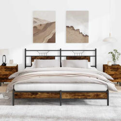 vidaXL füstös tölgy színű szerelt fa ágykeret matrac nélkül 183x213 cm (VD4106895)