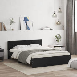 vidaXL fekete ágykeret fejtámlával 150 x 200 cm (VD3207477)