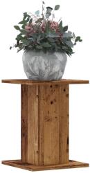 vidaXL 2 db antik fa színű szerelt fa növénytartó állvány 30x30x40 cm (3307853) - vidaxl