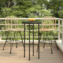 vidaXL 2 db bárszék polietilén rattan és acél 45 x 56 x 103, 5 cm (VD319430)