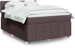 vidaXL sötétbarna szövet rugós ágy matraccal 160 x 200 cm (3287122)