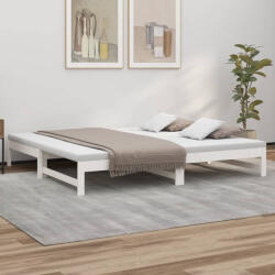 vidaXL fehér tömör fenyőfa kihúzható kanapéágy 2x(100x200) cm (VD823400)