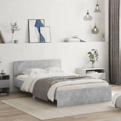 vidaXL betonszürke ágykeret fejtámlával 120 x 190 cm (VD3207514)