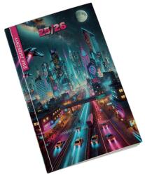 Realsystem Diák zsebkönyv REALSYSTEM papírborító 125x205mm cyberpunk 2025-2026 (5313-61) - vectraline