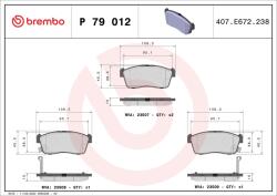 BREMBO Set placute frana BREMBO P 79 012 (P 79 012)