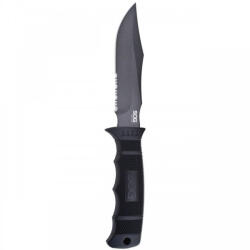 SOG KNIVES Cutit tactic SOG SEAL Pup Black, otel AUS-8, lama partial zimtata 120 mm (M37K)