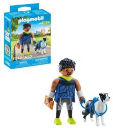 Playmobil - Figurina alergator cu animalut de colectie caine Border Collie (PM71740) - ookee