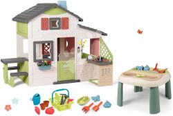 Smoby Set căsuţă Prietenilor și măsuța pentru apă și nisip Friends House Life Smoby extensibilă cu bucătărie și sonerie electronică (SM810207-6) Casuta pentru copii