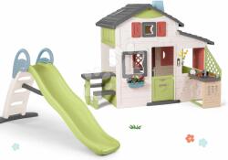 Smoby Set căsuţă Prietenilor și tobogan cu apă Friends House Life Smoby extensibilă cu bucătărie și sonerie electronică (SM810207-1) Casuta pentru copii
