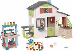 Smoby Set căsuţă Prietenilor cu stand de înghețată și vafe Friends House Life Smoby extensibilă cu bucătărie și sonerie electronică (SM810207-16) Casuta pentru copii