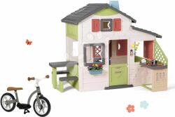 Smoby Set căsuţă Prietenilor și babytaxiu Friends House Life Smoby extensibilă cu bucătărie și sonerie electronică (SM810207-9) Casuta pentru copii