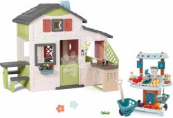 Smoby Set căsuţa Prietenilor și stand de legume Friends House Life Smoby extensibilă cu bucătărie și sonerie şi electronică (SM810207-17)