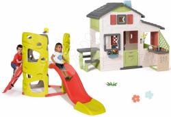 Smoby Set căsuţa Prietenilor și cățărătoare cu tobogan Friends House Life Smoby extensibilă cu bucătărie și sonerie şi electronică (SM810207-18) Casuta pentru copii