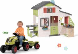 Smoby Set căsuţă Prieteni și tractor cu remorcă Claas Friends House Life Smoby extensibilă cu remorcă și bucătărie electronică (SM810207-8) Casuta pentru copii