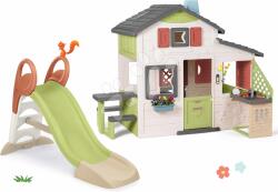 Smoby Set căsuţă Prietenilor și tobogan cu apă Friends House Life Smoby extensibilă cu bucătărie şi sonerie electronică (SM810207-3) Casuta pentru copii
