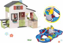 Smoby Set căsuţa Prietenilor și pista de apă cu peșteră Friends House Life Smoby extensibilă cu bucătărie cu sonerie electronică (SM810207-24) Casuta pentru copii