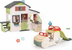 Smoby Set căsuţă Prietenilor și căsuța Auto Friends House Life Smoby extensibilă cu tobogan bucătărie și sonerie (SM810207-5) Casuta pentru copii