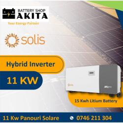  Kit Sistem Fotovoltaic 11kW Maxi Mono, Hybrid 8kW cu stocare litiu de 15kWh (8kW, 48V -15Wh)