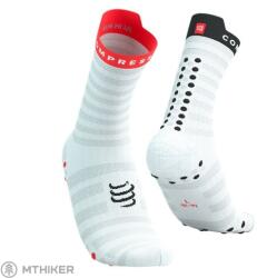 Compressport Pro Racing V4.0 Ultralight Run High zokni, fehér/neonpiros/fekete (T2 (EU 39-41))