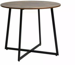 SIGNAL MEBLE Luna Kerek Étkezőasztal Laminált Rusztikus Barna Fém Vázzal (LUNABRRC)