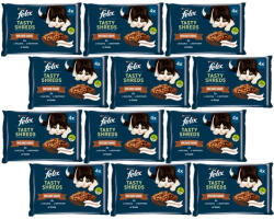 FELIX FELIX Tasty Shreds nedves macskaeledel kacsával és pulykával mártásban 12x (4x80g)