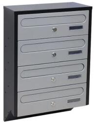 Richter Czech postaláda szett, acél, fekete/ezüst, 60cm magas (8592218041576)