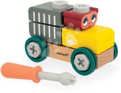 Janod Fa építőjáték autó szerszámokkal Medve DIY Car Bear BricoKids Janod 25 részes 24 hó-tól J06458 (J06458)
