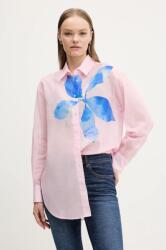 Desigual pamut ing WATER FLOWE női, galléros, rózsaszín, relaxed, 25SWCW22 - rózsaszín S/M