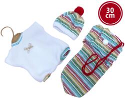 Llorens 30cm-es baba ruha, 3 részes, Spanyolországban kézzel készült (4-M30-008)