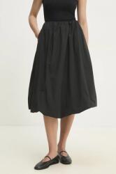 Answear Lab pamut szoknya fekete, midi, harang alakú - fekete L - answear - 13 990 Ft