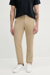 Tommy Hilfiger nadrág vászonkeverékből férfi, bézs, egyenes - bézs 32/34