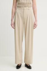 Isabelle Blanche nadrág női, bézs, magas derekú széles, IS25SS-P024-T003 - bézs L