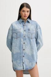 Fiorucci farmerruha Angel Print Denim Shirt Dress mini, egyenes, W02SPDDR313DN03DN02 - kék 36