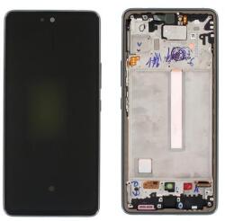 Samsung A536 Galaxy A53 5G, LCD kijelző érintőplexivel és előlap kerettel, fekete (GH82-28024A, GH82-28025A) (SERVICE PACK) (GYÁRI) (GH82-28024A)