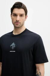 Giorgio Armani pamut póló sötétkék, férfi, nyomott mintás, XM000276 AF12308 - sötétkék XXL