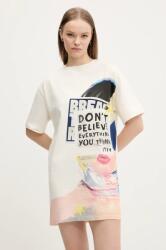 Desigual pamut ruha BERLIN bézs, mini, oversize, 25SWVK20 - bézs XS/S
