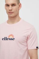 Ellesse pamut póló Trea T-Shirt rózsaszín, férfi, nyomott mintás, SHV20126 - rózsaszín XXL