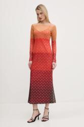 Never Fully Dressed ruha Sunset Mesh narancssárga, midi, egyenes, NFDDR1747 - narancssárga S