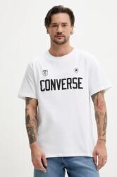 Converse pamut póló fehér, férfi, nyomott mintás, 10027363-A02 - fehér XL