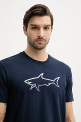 Paul&Shark pamut póló sötétkék, férfi, nyomott mintás, 25411078 - sötétkék XL
