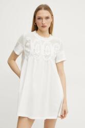 Ermanno Scervino pamut ruha fehér, mini, oversize, 56TQ037E36 - fehér 34