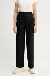 APC A. P. C. gyapjú nadrág pantalon joseon női, fekete, magas derekú egyenes, WOAPO. F08475 - fekete 34