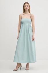 Abercrombie & Fitch vászon ruha türkiz, maxi, harang alakú, KI159-5549 - türkiz L