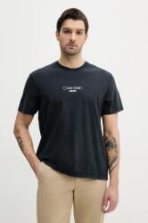 Calvin Klein Jeans pamut póló sötétkék, férfi, nyomott mintás, LV04RB824G - sötétkék S