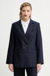 APC A. P. C. gyapjú kabát veste lucy sötétkék, mintás, kétsoros gombolású, WOARO. F03212 - sötétkék 38