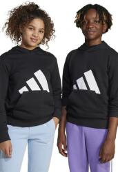 Adidas gyerek felső fekete, nyomott mintás, kapucnis, JC9667 - fekete 164