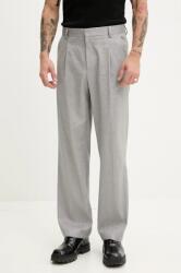 HUGO BOSS nadrág vászonkeverékből férfi, szürke, egyenes, 50538144 - szürke 52