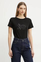 Giorgio Armani pamut póló női, fekete, XW000109 AF10359 - fekete S