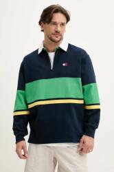 Tommy Hilfiger pamut melegítőfelső sötétkék, férfi, mintás, DM0DM21349 - sötétkék M