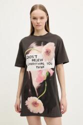 Desigual pamut ruha BERLIN szürke, mini, oversize, 25SWVK20 - szürke XS/S